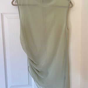 Lapointe - Lightweight Georgette Mock Neck Ruched Top